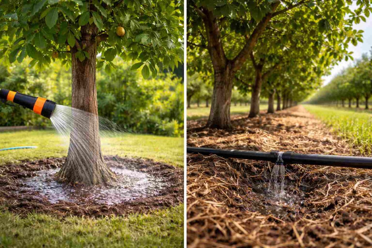 نحوه آبیاری درخت گردو